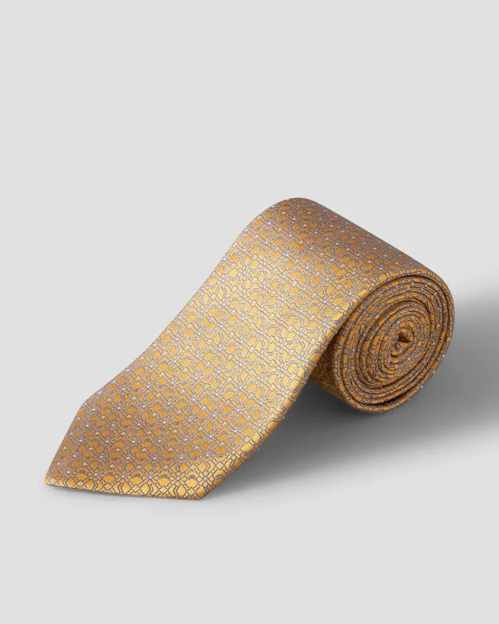 Men Flower Silk Tie Yellow Eton Ties