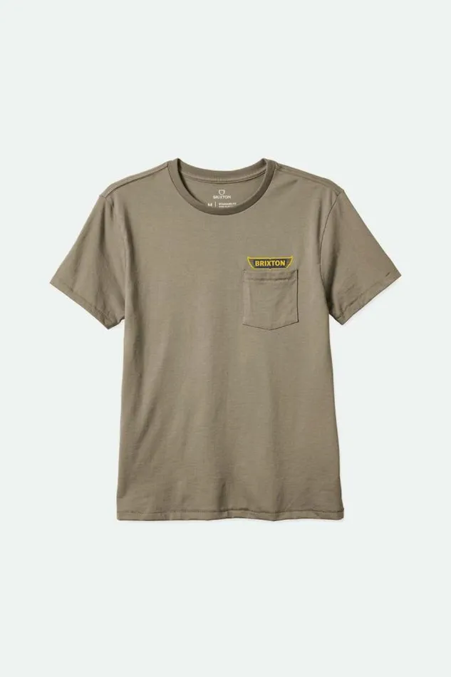 Men Graves SS Pocket TShirt Oatmeal Brixton TShirts