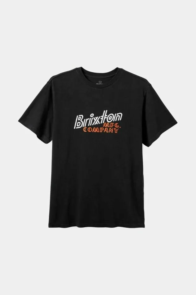 Men Gustin SS Standard TShirt Black Worn Wash Brixton TShirts