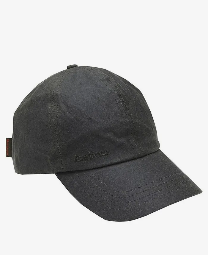 Men Hats Barbour Wax Sports Cap Olive