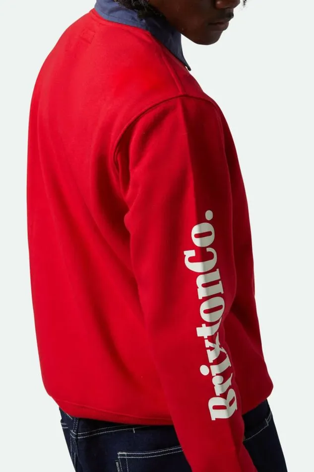 Men Inwood Crew Crimson Brixton Sweatshirts and Hoodies