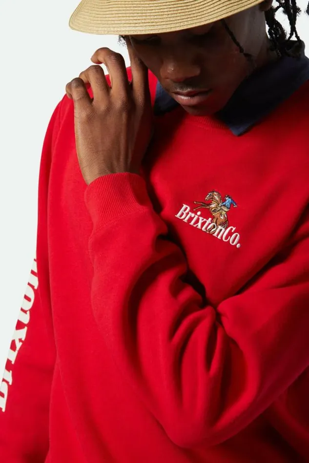 Men Inwood Crew Crimson Brixton Sweatshirts and Hoodies