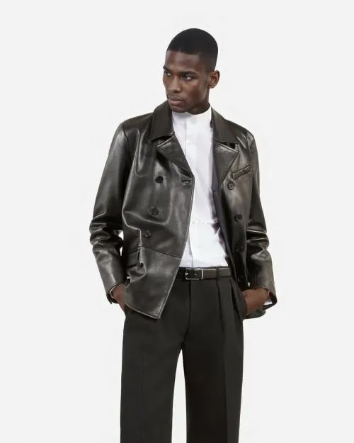 Men Jackets and Blazers The Kooples Black Leather Jacket Black