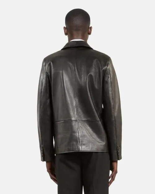 Men Jackets and Blazers The Kooples Black Leather Jacket Black