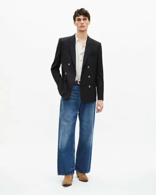 Men Jackets and Blazers The Kooples Navy Blue Wool Jacket Dark Navy