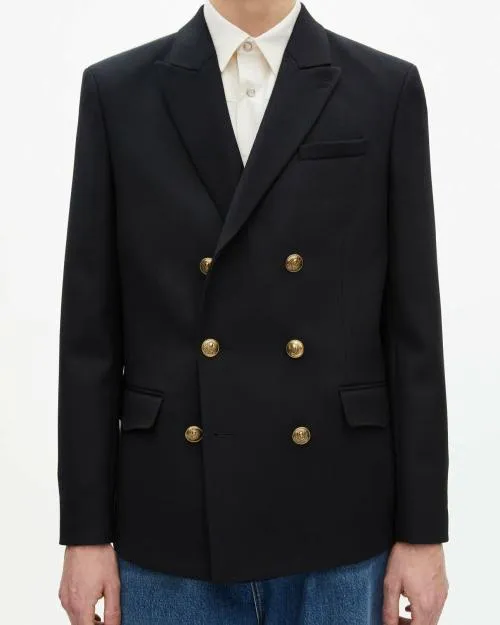 Men Jackets and Blazers The Kooples Navy Blue Wool Jacket Dark Navy