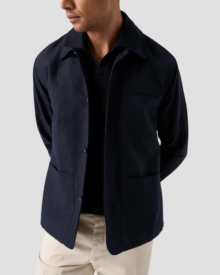 Men Jacquard Polo Shirt Blue Eton Casual Shirts Men Jacquard Polo Shirt Blue Eton Casual Shirts