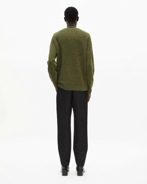 Men Jumpers and Cardigans The Kooples Khaki Wool And Linen Sweater Olive Kaki