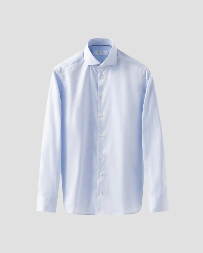 Men Light Blue Signature Twill Shirt 8211 Wide Spread Collar Blue Eton Dress Shirts Men Light Blue Signature Twill Shirt 8211 Wide Spread Collar Blue Eton Dress Shirts