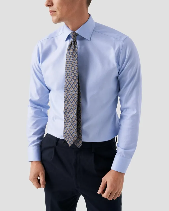 Men Light Blue Textured Twill Shirt Blue Eton Dress Shirts Men Light Blue Textured Twill Shirt Blue Eton Dress Shirts