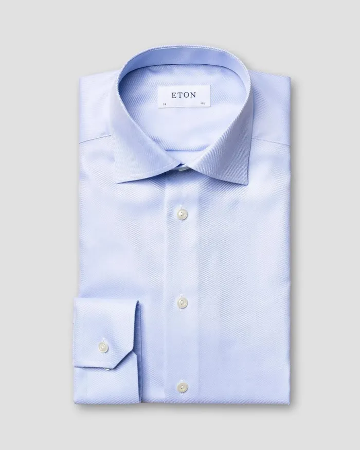 Men Light Blue Textured Twill Shirt Blue Eton Dress Shirts Men Light Blue Textured Twill Shirt Blue Eton Dress Shirts