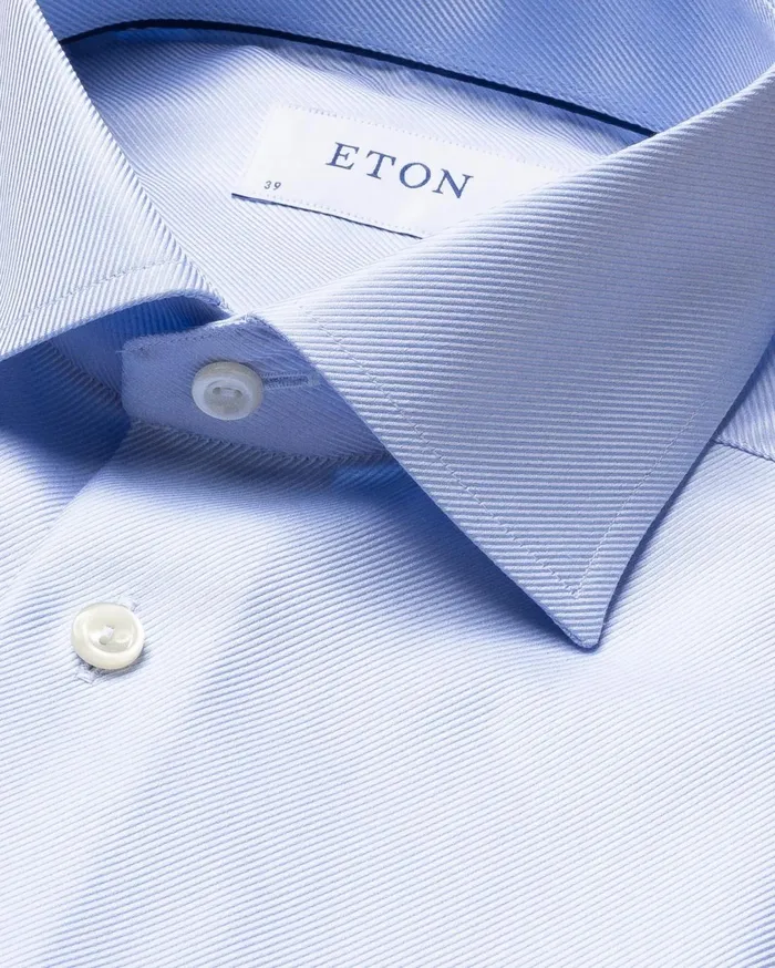 Men Light Blue Textured Twill Shirt Blue Eton Dress Shirts Men Light Blue Textured Twill Shirt Blue Eton Dress Shirts