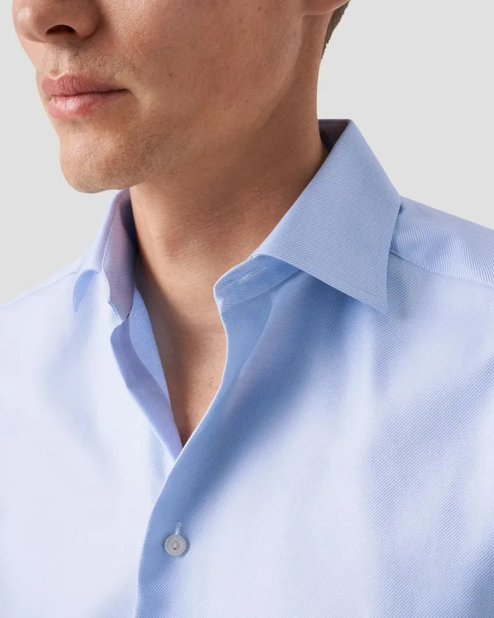 Men Light Blue Textured Twill Shirt Blue Eton Dress Shirts Men Light Blue Textured Twill Shirt Blue Eton Dress Shirts