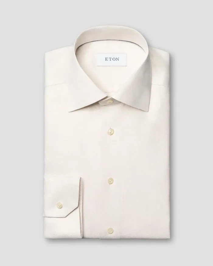Men Melange Fine Twill Shirt White Eton Dress Shirts Men Melange Fine Twill Shirt White Eton Dress Shirts