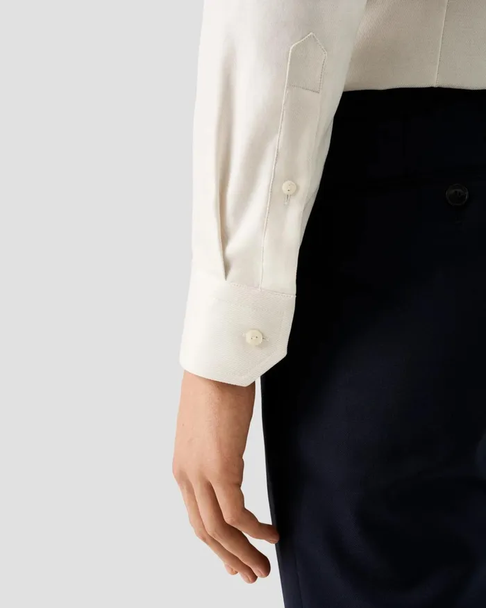 Men Melange Fine Twill Shirt White Eton Dress Shirts Men Melange Fine Twill Shirt White Eton Dress Shirts