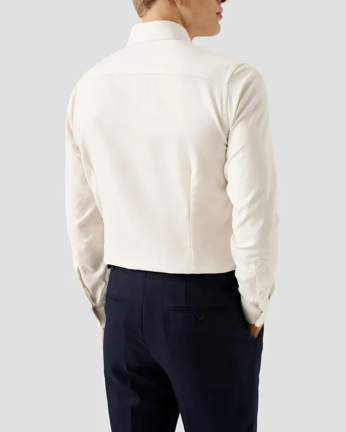 Men Melange Fine Twill Shirt White Eton Dress Shirts Men Melange Fine Twill Shirt White Eton Dress Shirts