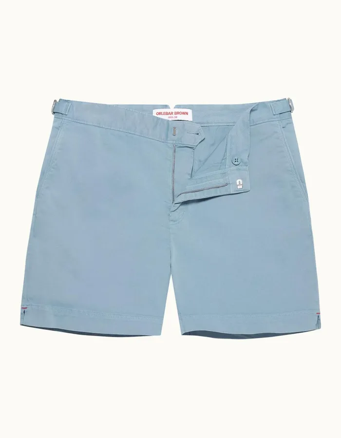 Men Orlebar Brown Day Shorts Bulldog StretchCotton Wish Blue