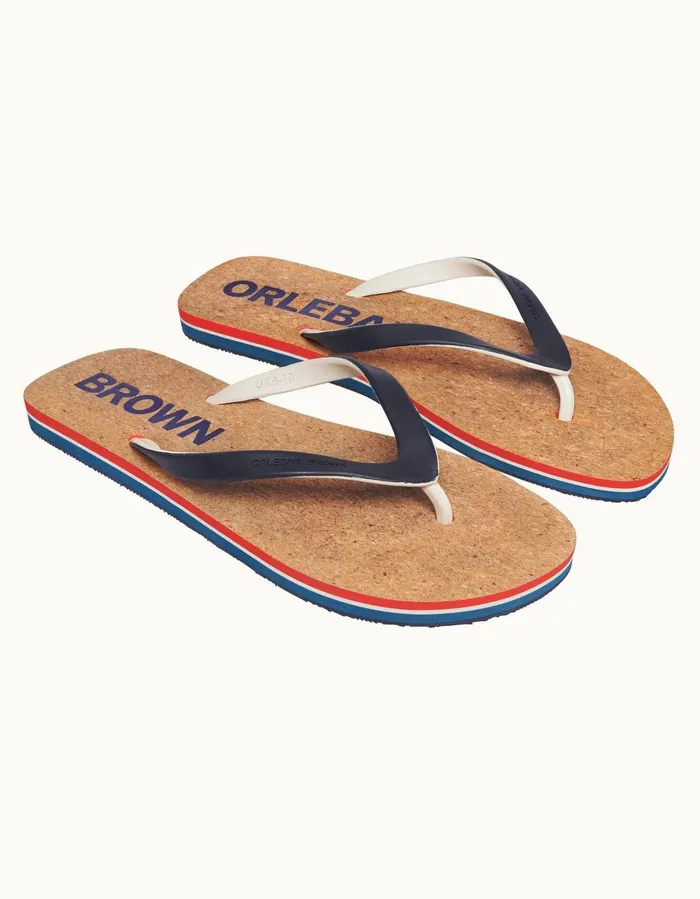 Men Orlebar Brown Footwear Haston Cork Navywhite Sand