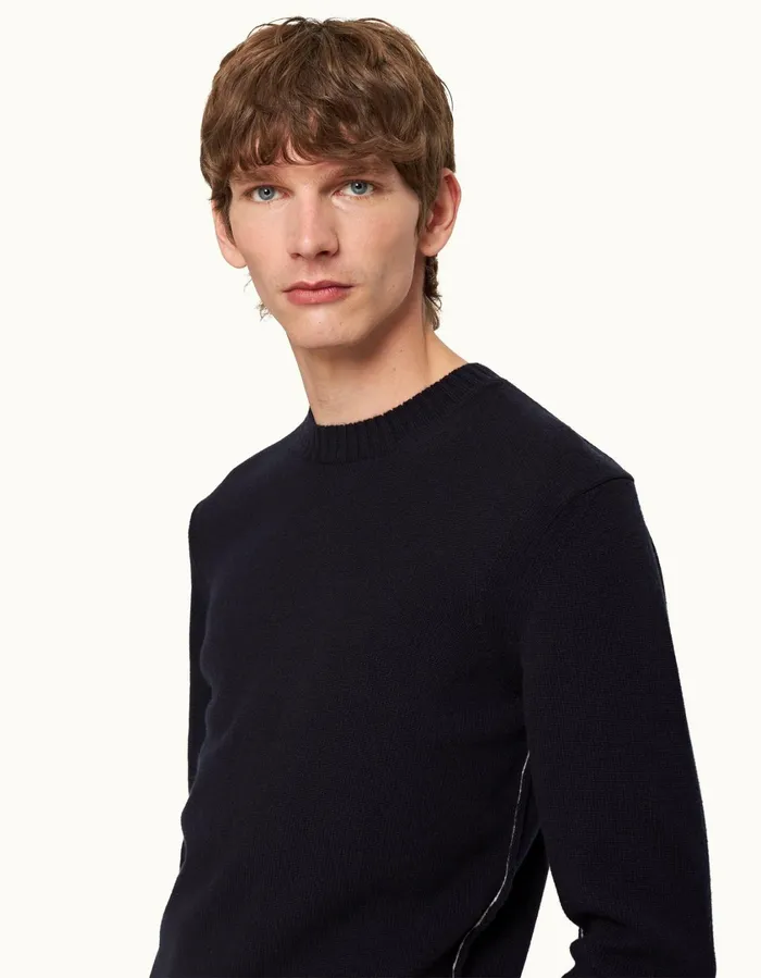 Men Orlebar Brown Knitwear Lorca Cashmere Night Iris