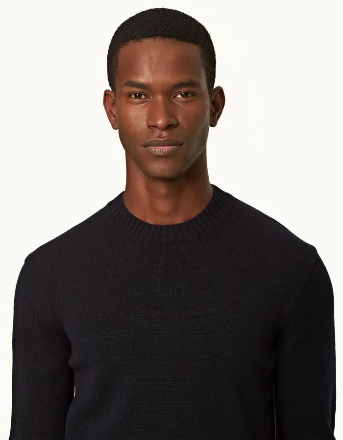 Men Orlebar Brown Knitwear Lorca Cashmere Night Iris
