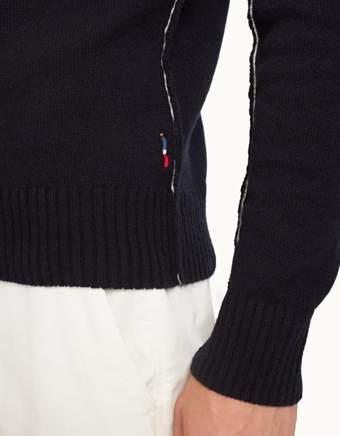 Men Orlebar Brown Knitwear Lorca Cashmere Night Iris