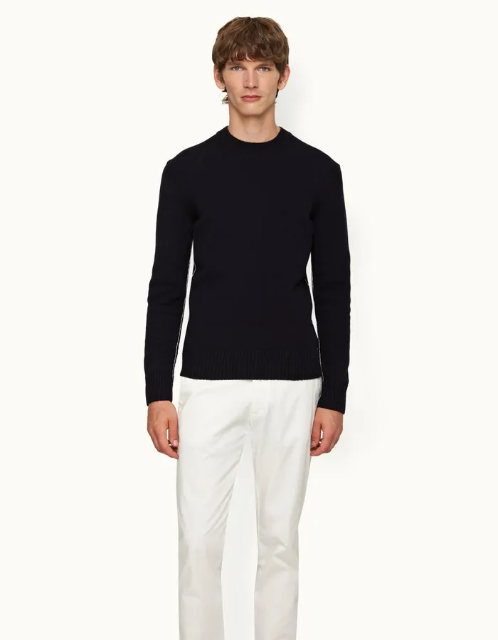 Men Orlebar Brown Knitwear Lorca Cashmere Night Iris
