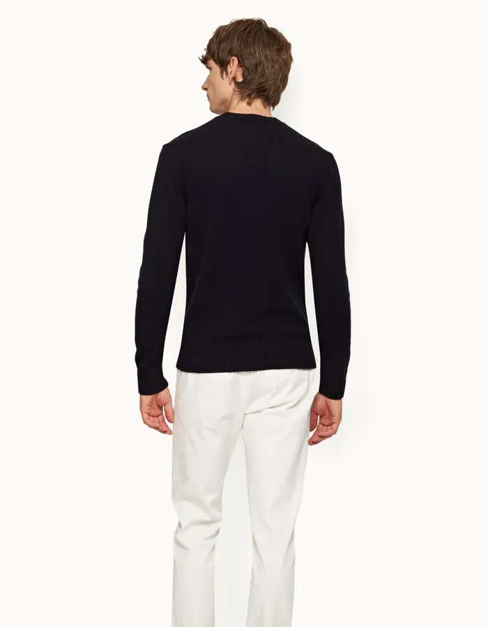 Men Orlebar Brown Knitwear Lorca Cashmere Night Iris