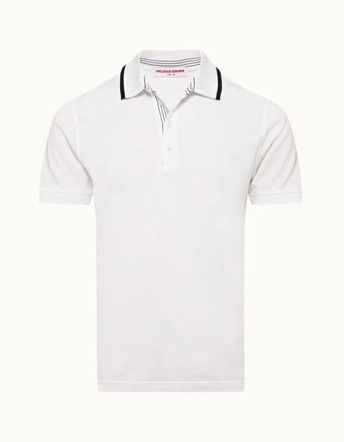 Men Orlebar Brown Polo Shirts Dominic White
