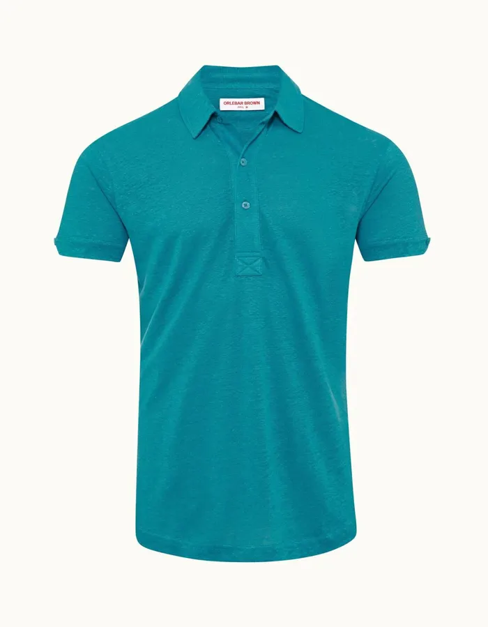 Men Orlebar Brown Polo Shirts Sebastian Linen Veranda