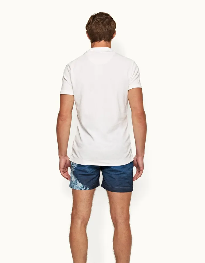 Men Orlebar Brown Polo Shirts Terry Towelling White