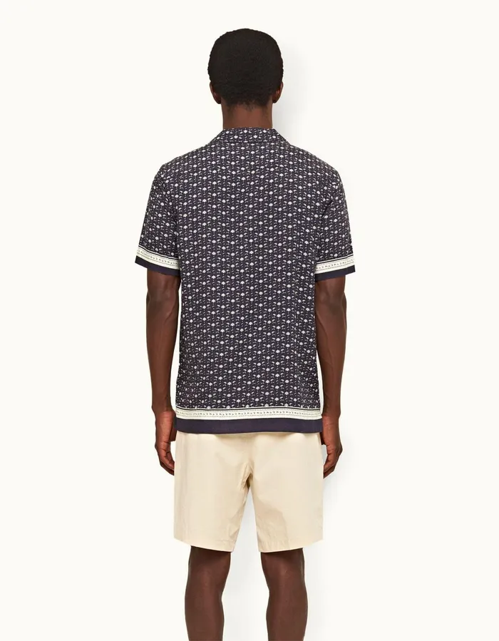Men Orlebar Brown Shirts Hibbert Dark Sapphiresea Mist