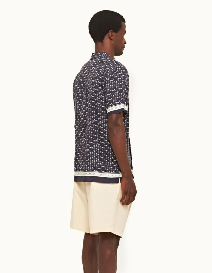Men Orlebar Brown Shirts Hibbert Dark Sapphiresea Mist