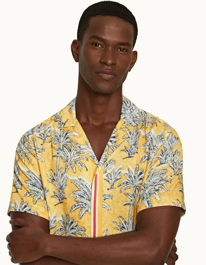 Men Orlebar Brown Shirts Maitan Toucan Palm