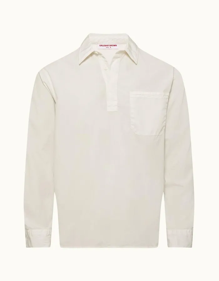 Men Orlebar Brown Shirts Shanklin White Sand