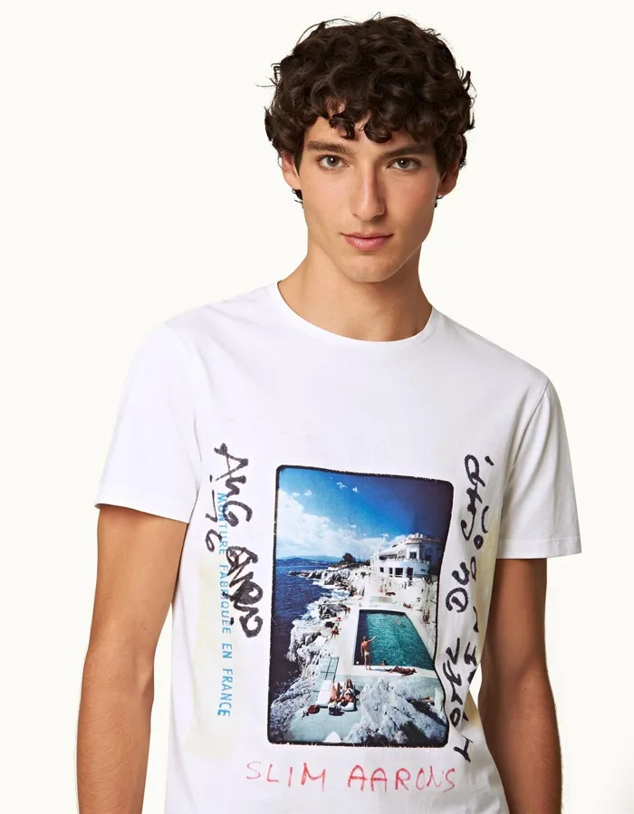 Men Orlebar Brown TShirts Ob Classic Tee Roc Pool Process