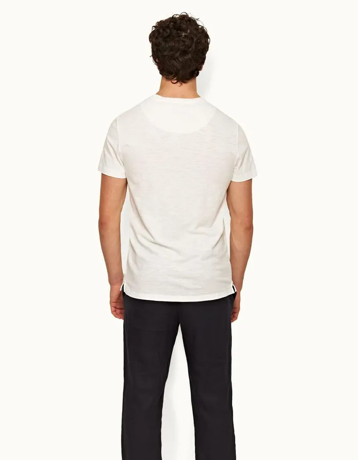 Men Orlebar Brown TShirts Ob Classic Tee White Sand