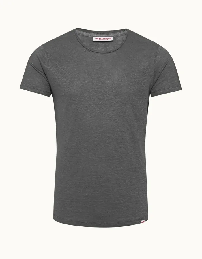 Men Orlebar Brown TShirts ObT Linen Granite