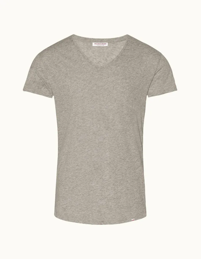 Men Orlebar Brown TShirts ObV Mid Grey Melange