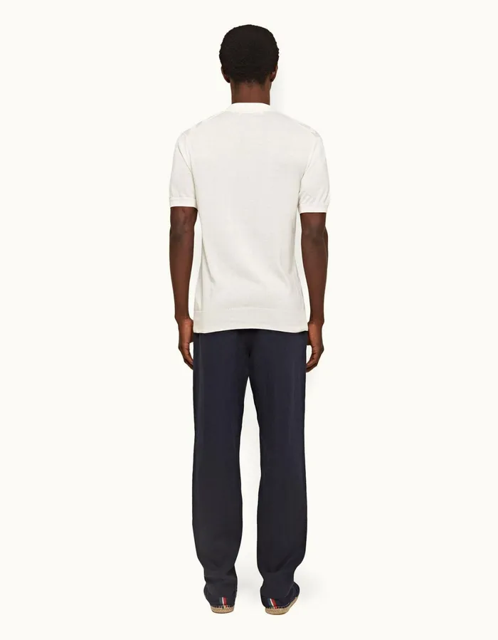 Men Orlebar Brown Trousers Cornell Linen Night Iris