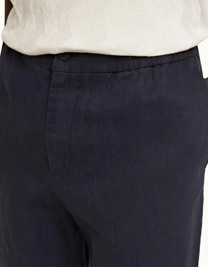 Men Orlebar Brown Trousers Cornell Linen Night Iris