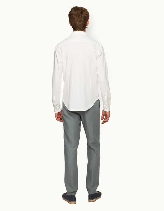 Men Orlebar Brown Trousers Griffon Linen Granite