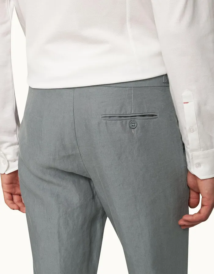 Men Orlebar Brown Trousers Griffon Linen Granite