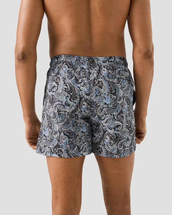Men Paisley Swim Shorts Blue Eton Shorts and Swim Shorts Men Paisley Swim Shorts Blue Eton Shorts and Swim Shorts