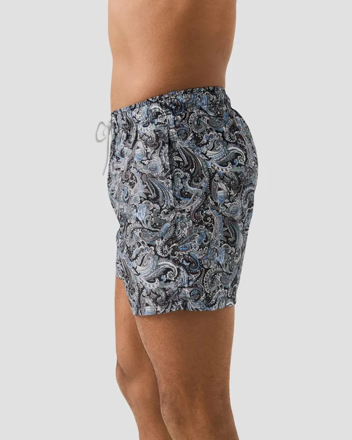 Men Paisley Swim Shorts Blue Eton Shorts and Swim Shorts Men Paisley Swim Shorts Blue Eton Shorts and Swim Shorts