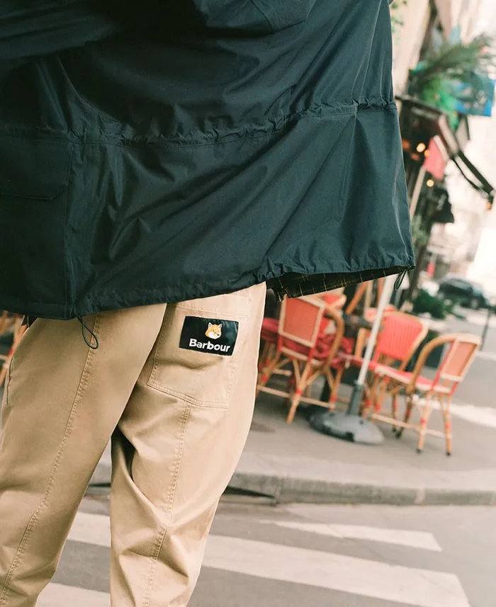 Men Pants Barbour X Maison Kitsun Cargo Trousers Uniform Green Men Pants Barbour X Maison Kitsun Cargo Trousers Uniform Green