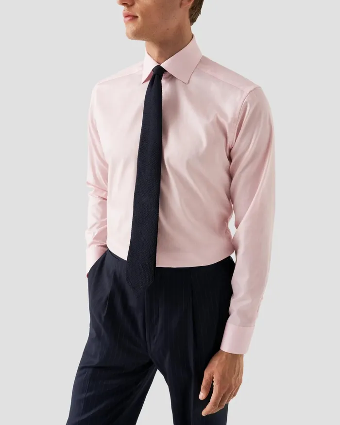 Men Pink Signature Twill Shirt Pink Eton Dress Shirts Men Pink Signature Twill Shirt Pink Eton Dress Shirts