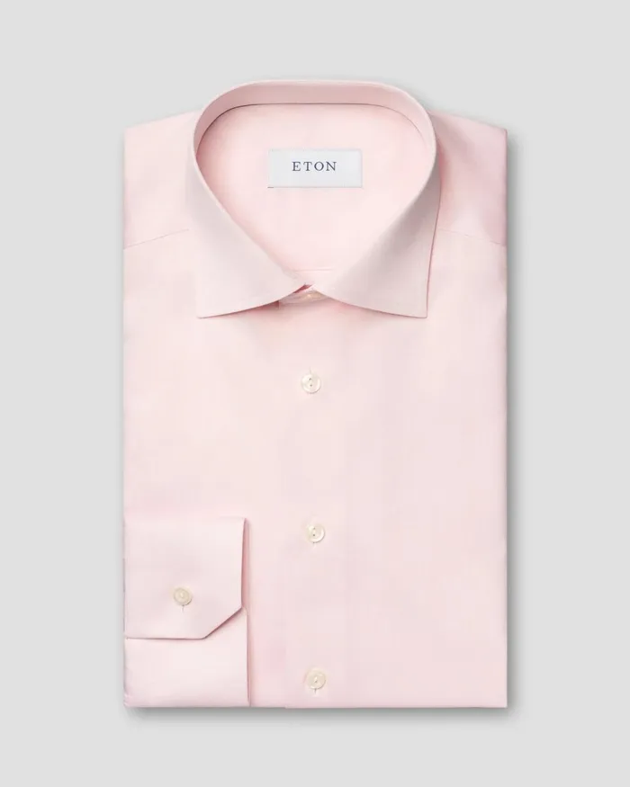 Men Pink Signature Twill Shirt Pink Eton Dress Shirts Men Pink Signature Twill Shirt Pink Eton Dress Shirts