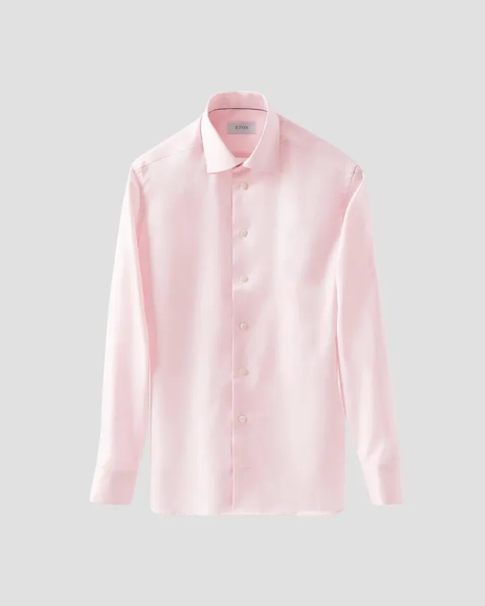 Men Pink Signature Twill Shirt Pink Eton Dress Shirts Men Pink Signature Twill Shirt Pink Eton Dress Shirts