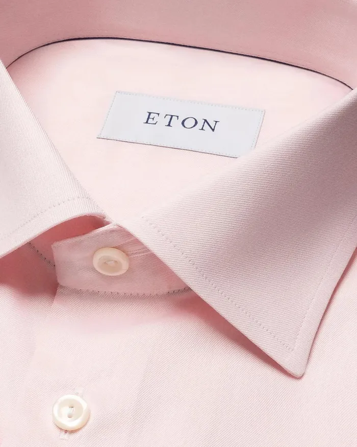 Men Pink Signature Twill Shirt Pink Eton Dress Shirts Men Pink Signature Twill Shirt Pink Eton Dress Shirts