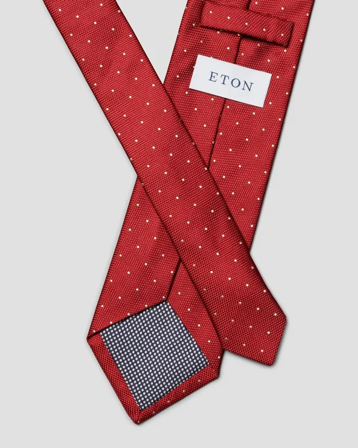 Men Polka Dot Woven Silk Tie Red Eton Ties Men Polka Dot Woven Silk Tie Red Eton Ties